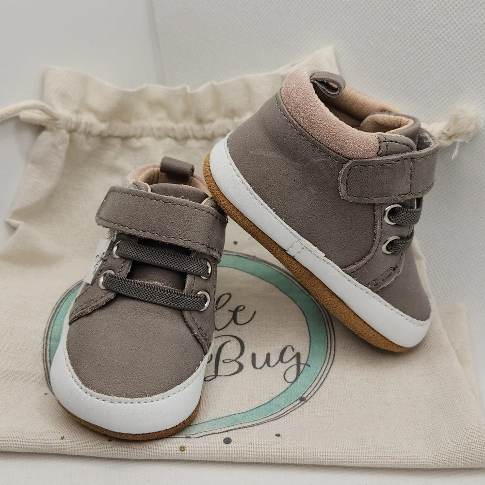 Little Love Bug® William Hightop Gray and Pink Size 2